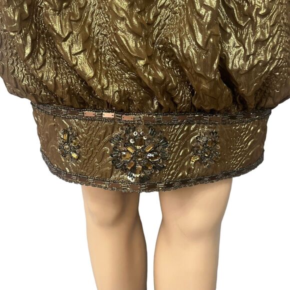 NEW Y2K Sue Wong Nocturne Beaded Cocktail Dress Fairy Whimsigoth Crinkle - Picture 5 of 14